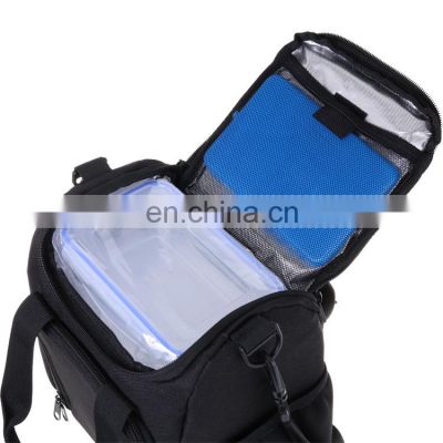 Black lunch bag for  Office school Food grade Insulated picnic Soft cooler food bag Wholesale  good quality Thermal cooler bag