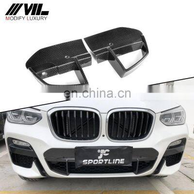 Carbon Fiber Front Bumper Vent Trims for BMW X3 M SPORT 2018-2019