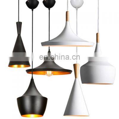 Modern Design Rubber Wood Nordic Pendant Lighting Metal Shade Restaurant Bar Lamp