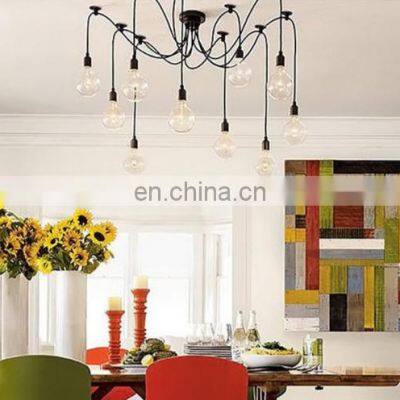 Modern Nordic Retro Light Edison Bulb Light Chandelier Vintage Loft Antique Spider Ceiling Lamp Fixture Light