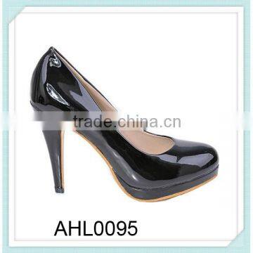 shiny PU high heel dress shoes pumps shoes for formal accassion