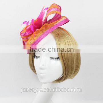 Elegant Sinamay Fabric Fascinator Feather Bridal Headpiece Wholesale photo-4