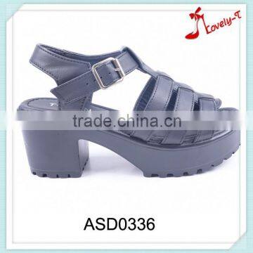 Factory wholesale new style ladies summer platform buckle up sandals 2016