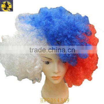 Three Colors Mixed Party Beehive Wig for Soccer Fan