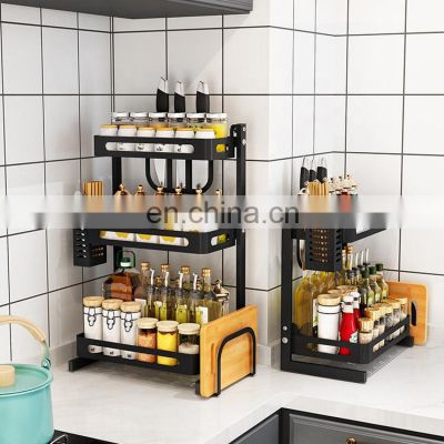 Stainless Steel Spice Rack Seasoning Rack Wire Shelf 3-Tier Kitchen Storage holder Rack Shelf