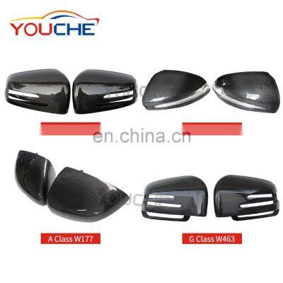 Replacement carbon fiber mirror cover caps for Mercedes Benz A C CLS E S class W176 W177 W204 W205 W218 W212 W213 W222