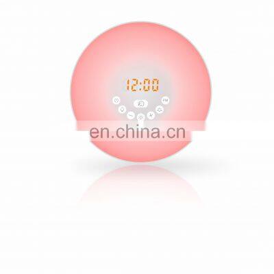 LED Gradual Sunrise Sunset FM Radio Alarm Clock Wake Up Light photo-3