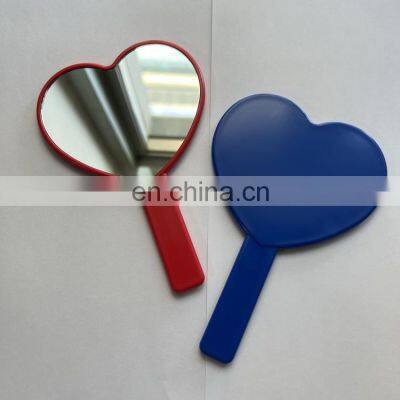 Custom Wholesale Small Size Plastic Heart Shape Hand Mirror With Handle