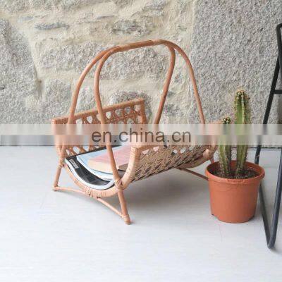 Best Price Rattan Wicker magazine rack, Foldable Magazine Rack, Rattan Book Storage Organizer Cheap Wholesale