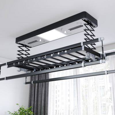 Automatic Ceiling Electric Foldable Laundry Pipe Clothing Drying Hanging Cloth Rack Hangers Clothes Dryer