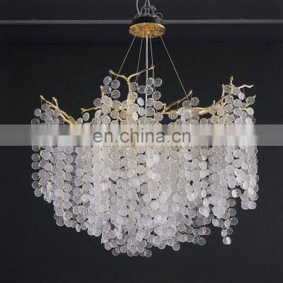 Living Room LED Tree Branch Lights Pendant Lighting Modern Glass Chandelier