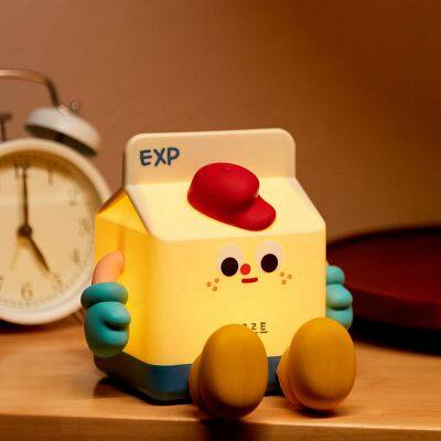 EGOGO New Baby Children Gift Cute Usb Rechargeable Touch Pat Lamp LED Silicone Milk Carton Night Lights for Kids Room