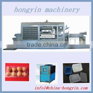 high speed plastic container/box/lid/tray/bowl forming machine with stack robot