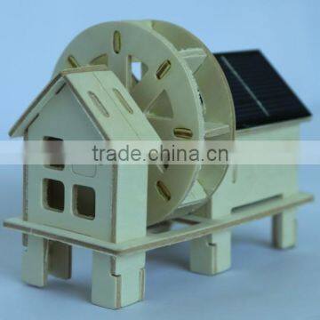 hobby mini wood Solar water wheel house for sale