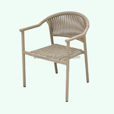 Guangdong Factory Wholesale Price Patio Stackable Dining Chair Aluminium Frame Sklum Chair photo-4