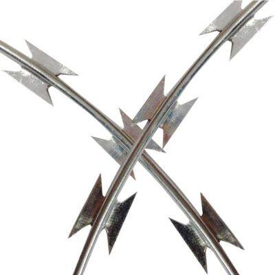 Прямые поставки от завода. Гальванизированная лезвийная острозубая проволока, рулон, змеевик для защиты забора