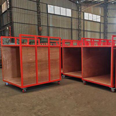 Промышленный двухярусный тележка из ткани, двухярусный подвижный картон для текстильного склада и логистики