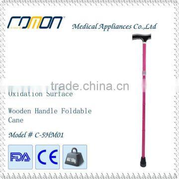 FDA Wood Handle Folding Walking Sticks With Oxidation Surface photo-2