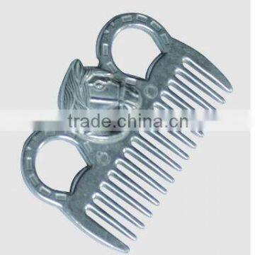 Aluminium horsehead mane & tail comb for cleaning