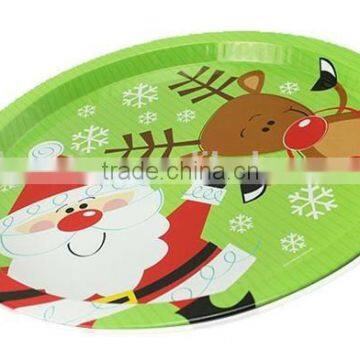 Christmas CMYK printing metal tin tray, metal plate tray