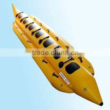 2012 hot selling floorboard/color optional PVC/Hyplon matrial Banana Inflatable boat