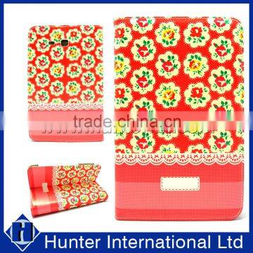 Floral Red / Green Tablet Case For Galaxy Tab 3