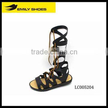 Fashionable tall boots sandals for teens PCU sandals