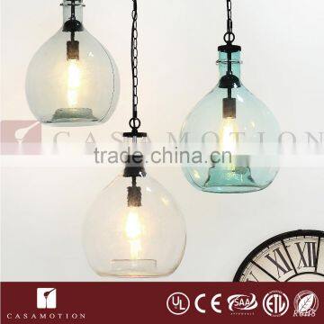 CASAMOTION Vintage Globe Clear Hand Blown Art Glass Pendant Light Ceiling Lamp                        
                                                Quality Choice