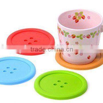 Silicone Button Shape Coaster Tea Cup Cushion Holder Drinks Placemat