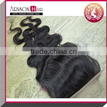 top quality hair closure,virgin brazilian body wave silk base closure