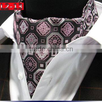 Men's Polka Dot Floral Paisley Jacquard Woven Self Cravat Tie Ascot photo-4