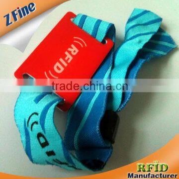 silk cloth RFID viscose wristband from china supplier