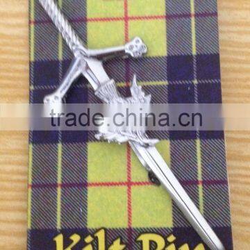 Scottish Thistle Design Kilt Pin In Chrome Finished Made Of Brass Material