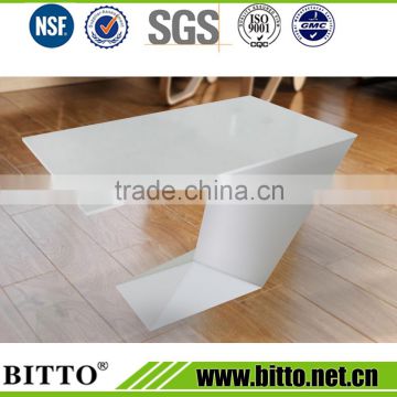 White high gloss acrylic solid surface for office desk