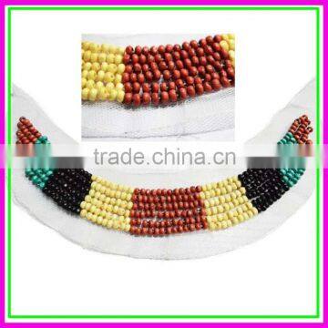 Guangzhou garment accessories,Fashion Cheap OEM/ODM America Handmade Wood Beads Shirt Net Cloth False Collar