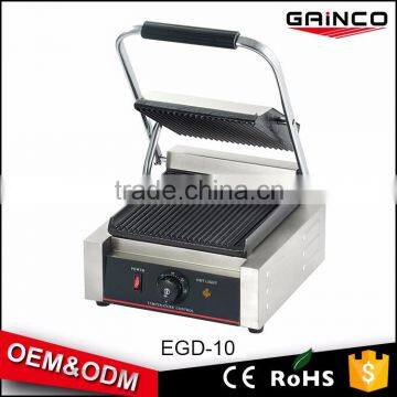 Single plate surfaces contact gill commercial panini grill with CE Approved
