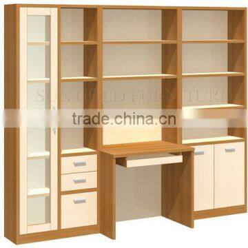 Modern design computer cabinet study table with bookshelf (SZ-FCB394)