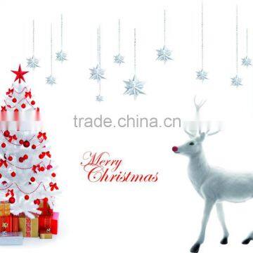 ALFOERVER Pvc Antelope and Christmas Tree Window Decal Sticker photo-4