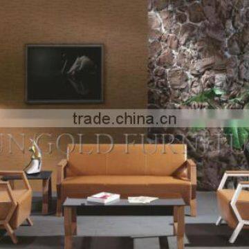 PU Leather Sofa Bed Modern Sofa Furniture Leather Sofa Set for Office(SZ-SF04) photo-3