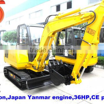 4.2ton excavator with Japan Yanmar engine 36HP,rubber or steel tracks,rock bucket,quick hitch,hammer