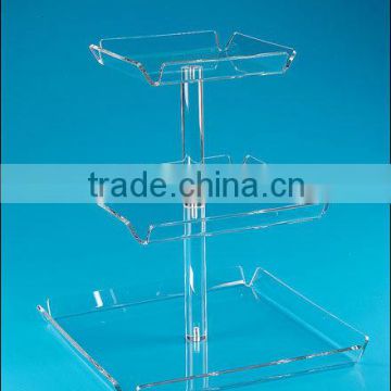 3-tier assemble acrylic bakery display stand rack