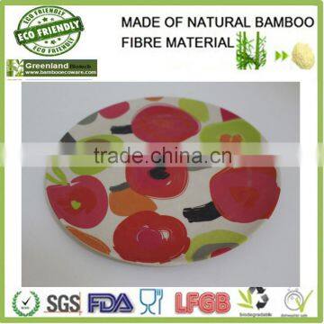 factory selling printed flowers bamboo fibre hot plates