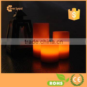 Pure Red LED Candle Set Round Edge Battery Operated Fake Wick Unscented Flameless Wax Pillar Candles Assorted Sizes Red Color