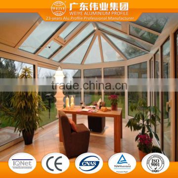 China suppliers extruded aluminium sunlight green glass house