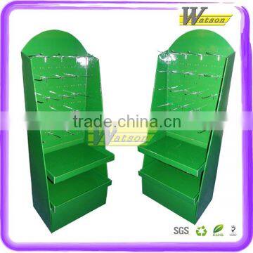 Full green colour cardboard socks peg display racks