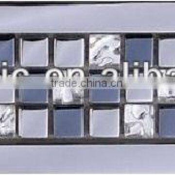 Border Glass Mosaic Tile-plating Silver