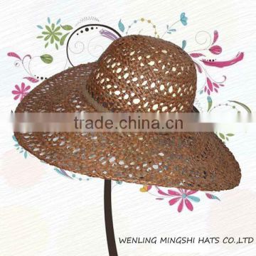 brown fashion raffia straw hat for lady