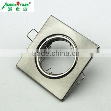 Satin nickel recessed Gu10 MR16 downlight frame