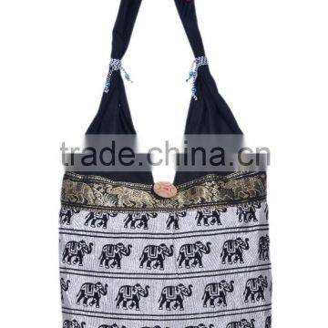 Cotton Fabric Elephant Shoulder Bag