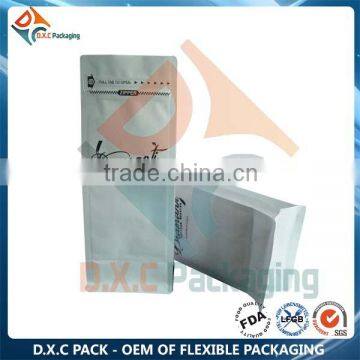 Block Bottom Packaging White Paper Food Grade Heat Seal Bag